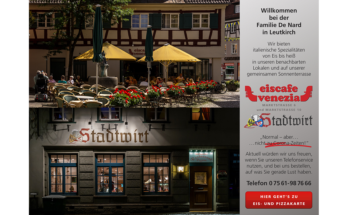 Stadtwirt und Eiscafe Venezia | Pizza und Eis in Leutkirch